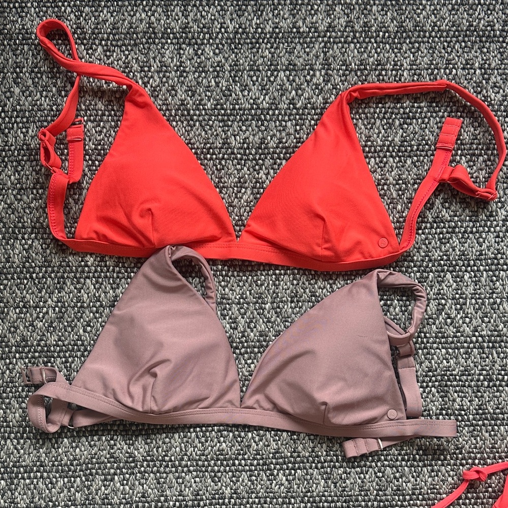 Two Volcom Triangle Red and Mauve